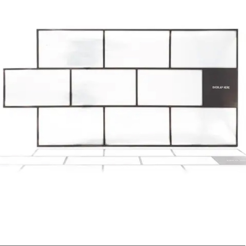 Walplus brilliant white metro flat subway tile backsplash stickers 12 pieces